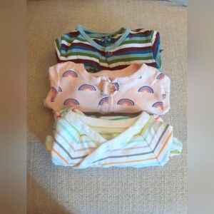 Colorful Baby Onesies Set 3pk Assorted Branda Size 0-3 M Unusex